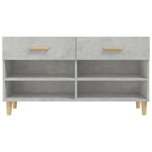 Betongrauer Schuhschrank mit Stauraum