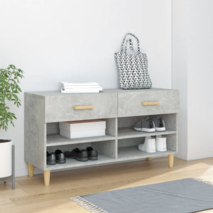 Betongrauer Schuhschrank mit Stauraum