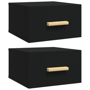 Wand Nachttische Schwarz 2er-Set 35x35x20 cm