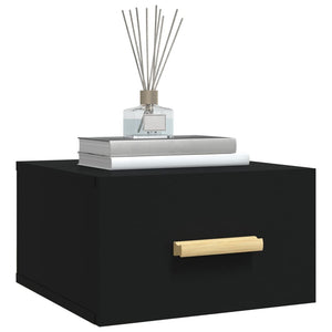 Wand Nachttische Schwarz 2er-Set 35x35x20 cm