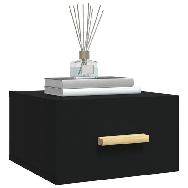 Wand Nachttische Schwarz 2er-Set 35x35x20 cm
