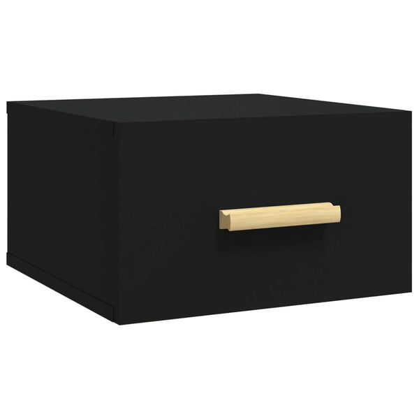 Wand Nachttische Schwarz 2er-Set 35x35x20 cm