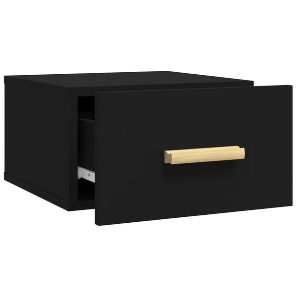 Wand Nachttische Schwarz 2er-Set 35x35x20 cm