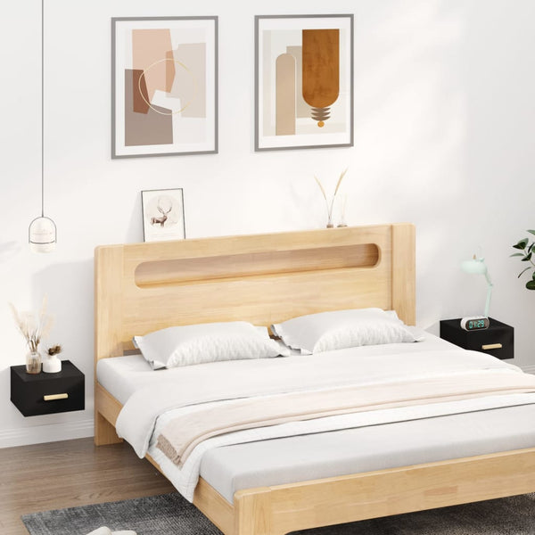 Wand Nachttische Schwarz 2er-Set 35x35x20 cm