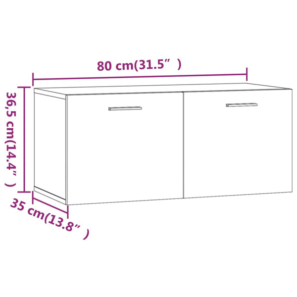 Wandschrank Weiß 80 cm Holz