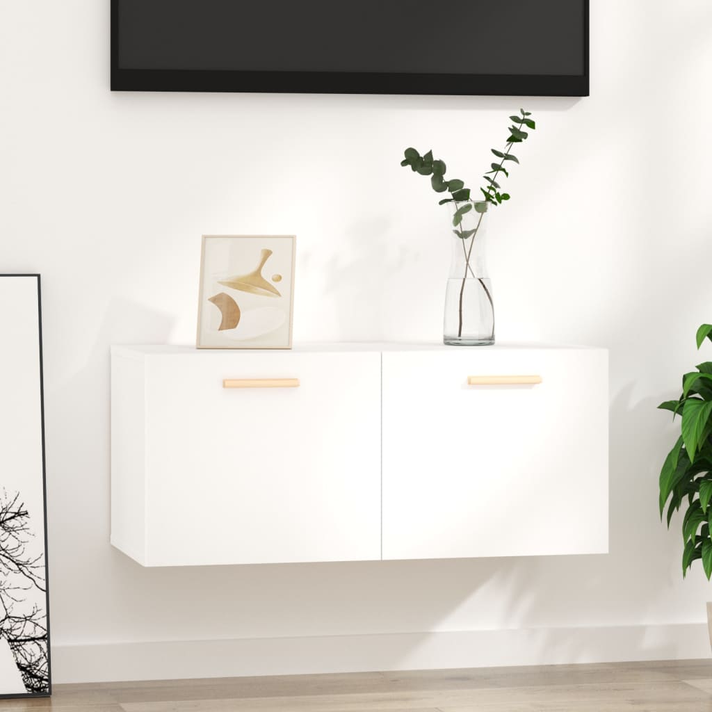 Wandschrank Weiß 80 cm Holz