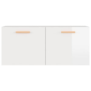 Hochglanz-Weißer Wandschrank 80 cm