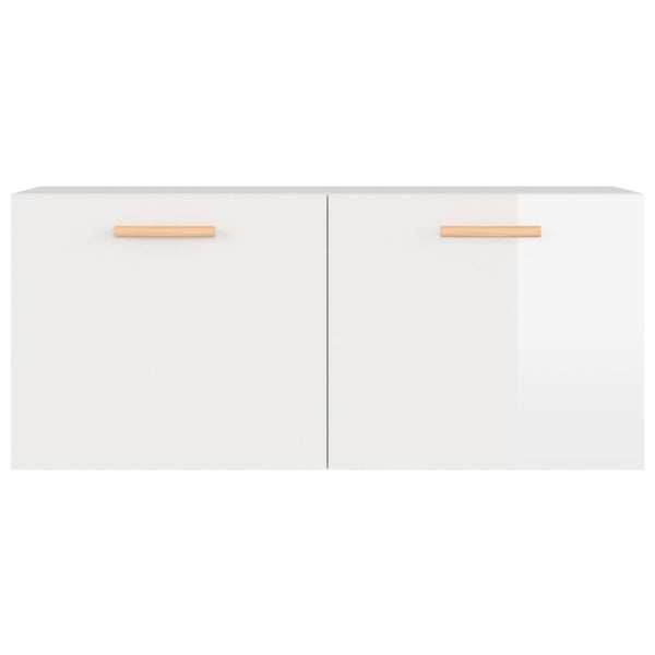 Hochglanz-Weißer Wandschrank 80 cm