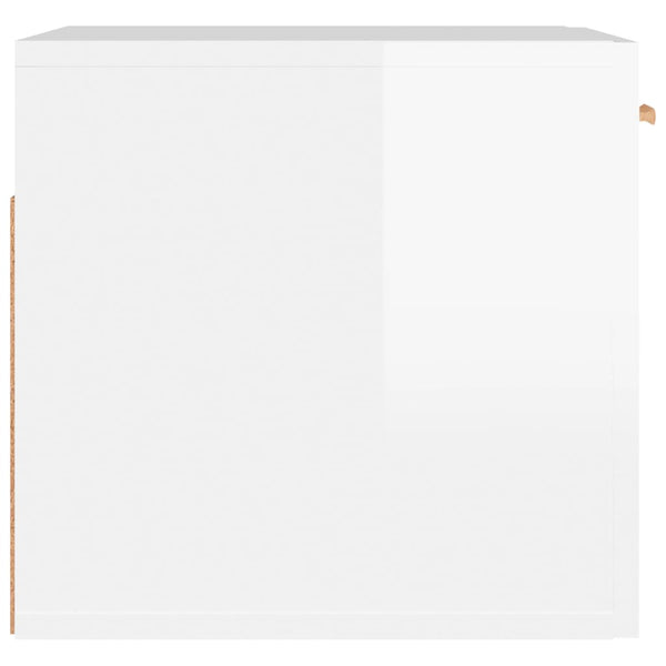 Hochglanz-Weißer Wandschrank 80 cm