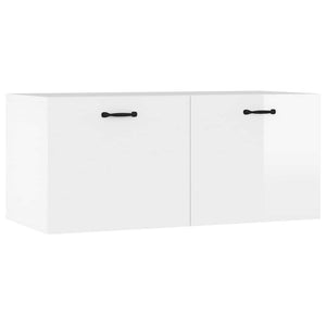 Hochglanz Wandschrank Weiß 80x35 cm