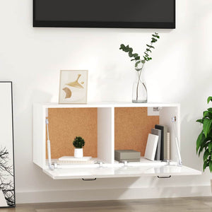 Hochglanz Wandschrank Weiß 80x35 cm