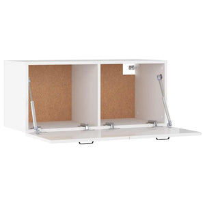 Hochglanz Wandschrank Weiß 80x35 cm
