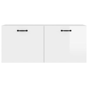 Hochglanz Wandschrank Weiß 80x35 cm