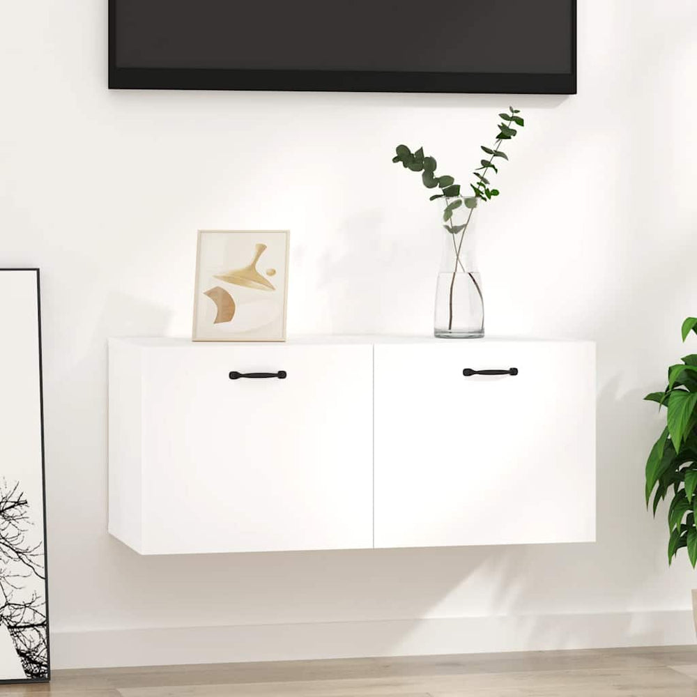 Hochglanz Wandschrank Weiß 80x35 cm