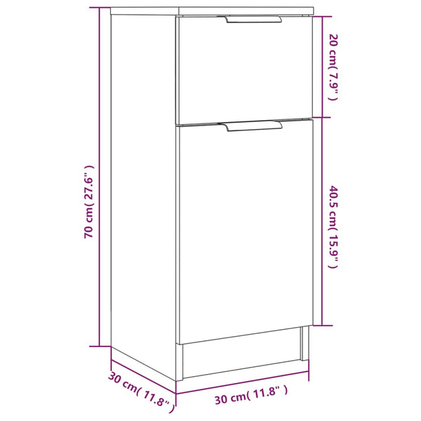 Sideboard Räuchereiche 30x30x70 cm