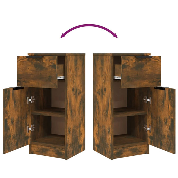 Sideboards 2er Set Räuchereiche 30x30x70 cm