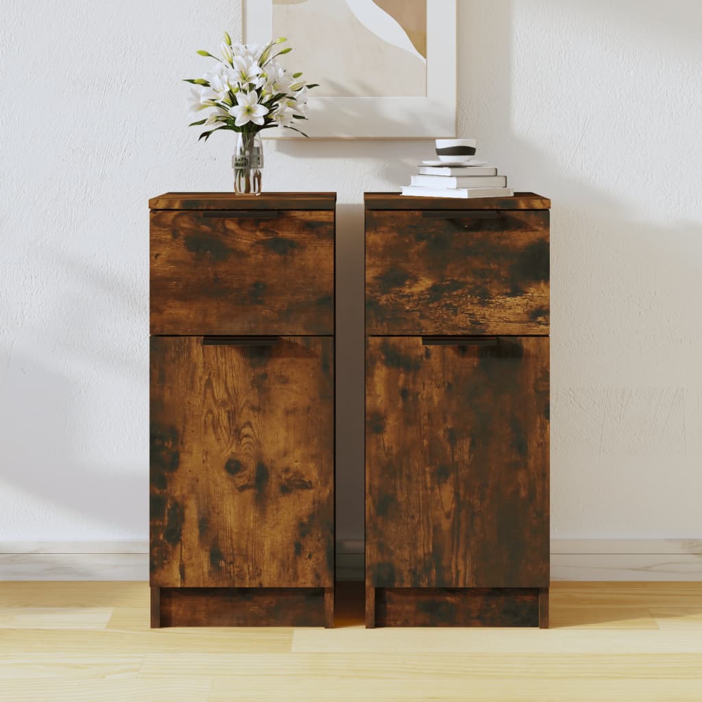 Sideboards 2er Set Räuchereiche 30x30x70 cm