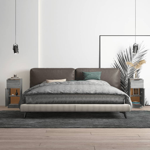 Sideboards 2er Set Grau Sonoma 30x30x70 cm