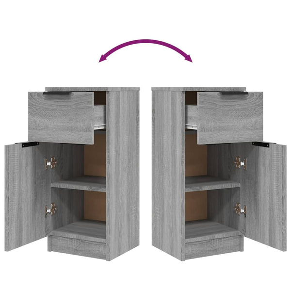 Sideboards 2er Set Grau Sonoma 30x30x70 cm