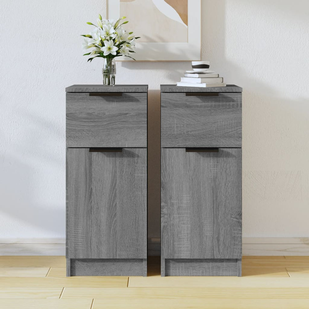 Sideboards 2er Set Grau Sonoma 30x30x70 cm
