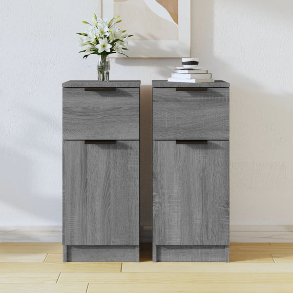 Sideboards 2er Set Grau Sonoma 30x30x70 cm