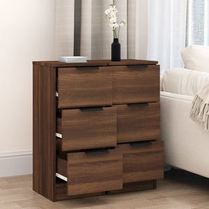 Sideboards 2er Set Braun Eiche 30x30x70 cm