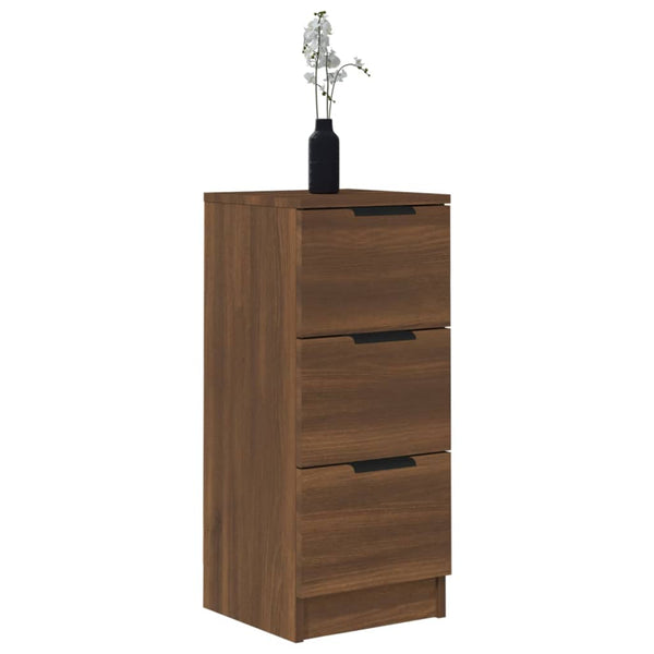 Sideboards 2er Set Braun Eiche 30x30x70 cm