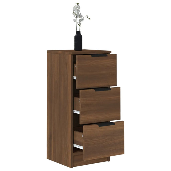 Sideboards 2er Set Braun Eiche 30x30x70 cm