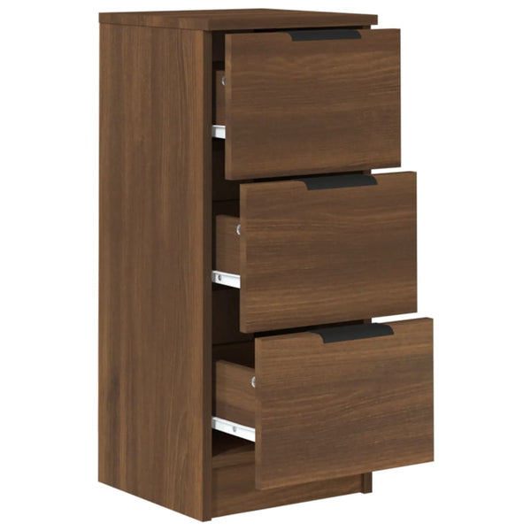 Sideboards 2er Set Braun Eiche 30x30x70 cm