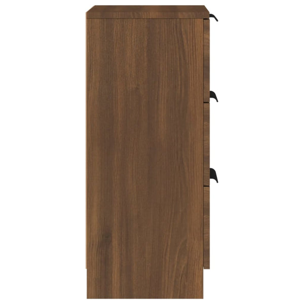 Sideboards 2er Set Braun Eiche 30x30x70 cm