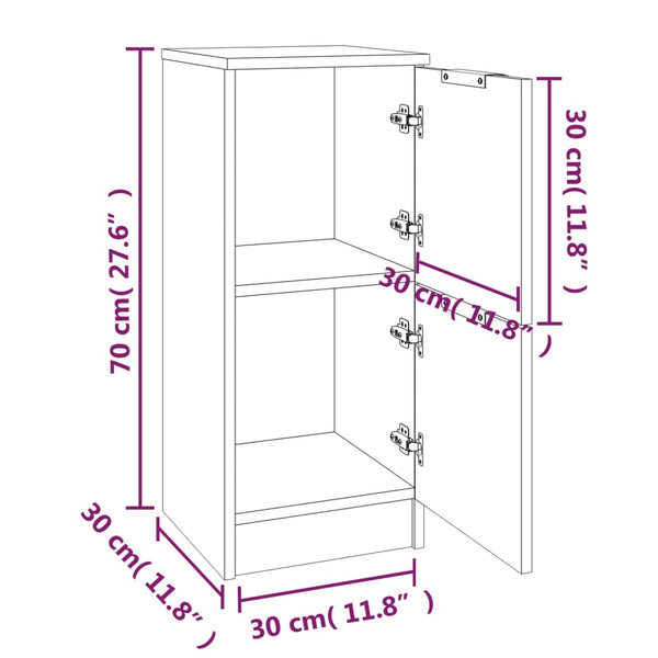Sideboard Braun Eichen-Optik 30x30x70 cm