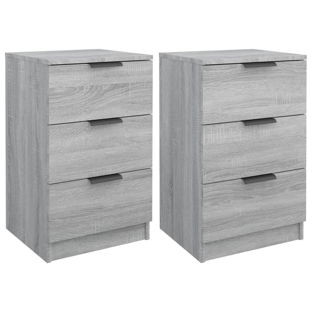 Nachttische 2er Set Grau Sonoma 40x36x65 cm
