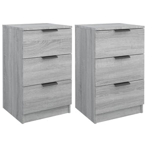 Nachttische 2er Set Grau Sonoma 40x36x65 cm