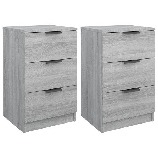 Nachttische 2er Set Grau Sonoma 40x36x65 cm