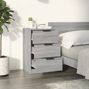 Nachttische 2er Set Grau Sonoma 40x36x65 cm
