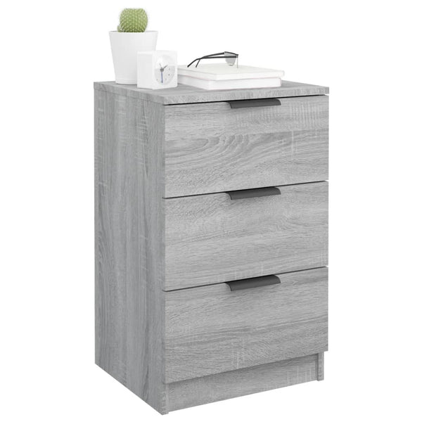 Nachttische 2er Set Grau Sonoma 40x36x65 cm