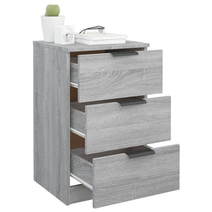 Nachttische 2er Set Grau Sonoma 40x36x65 cm
