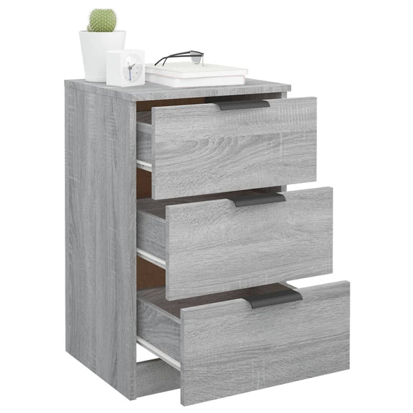 Nachttische 2er Set Grau Sonoma 40x36x65 cm