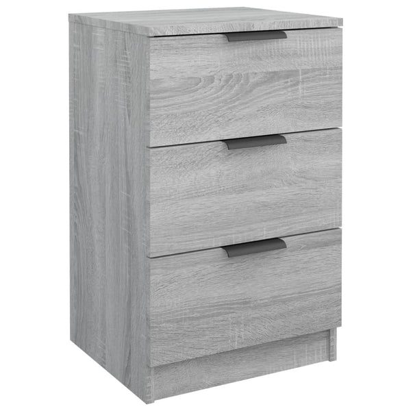 Nachttische 2er Set Grau Sonoma 40x36x65 cm