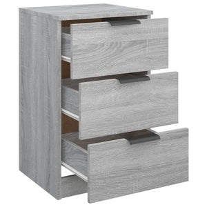 Nachttische 2er Set Grau Sonoma 40x36x65 cm