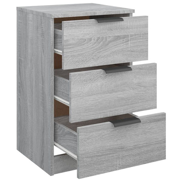 Nachttische 2er Set Grau Sonoma 40x36x65 cm