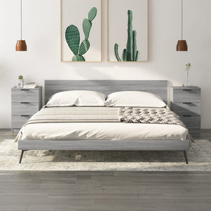Nachttische 2er Set Grau Sonoma 40x36x65 cm
