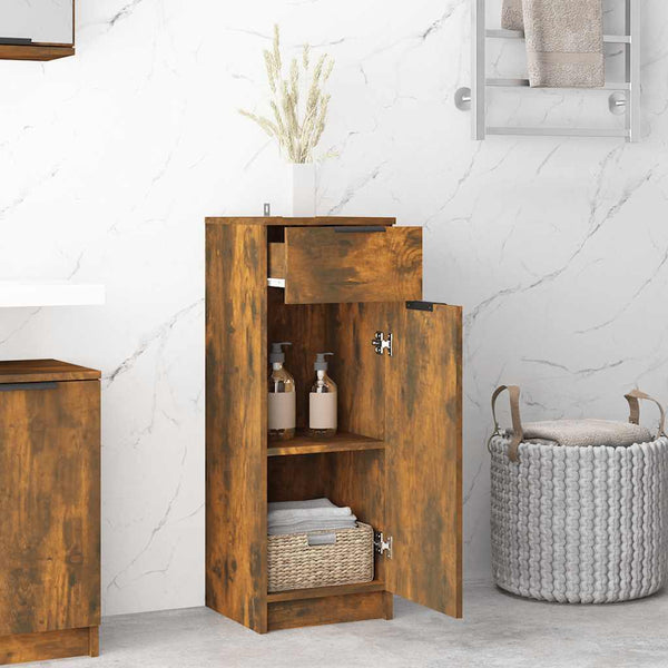 Badschrank Räuchereiche 32x34x90 cm