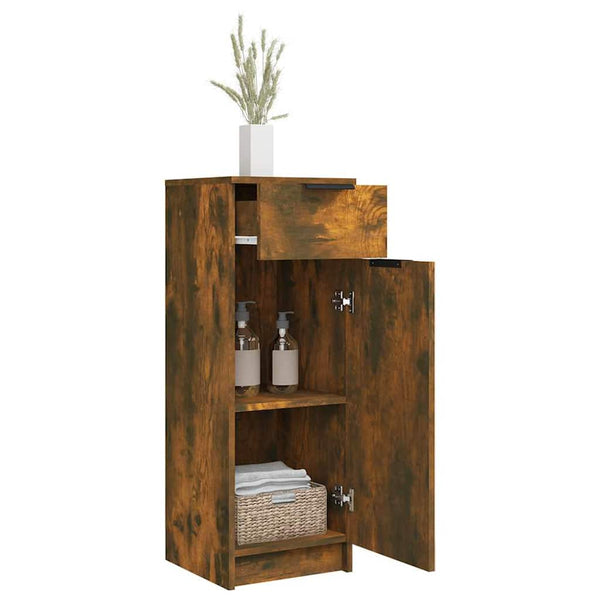 Badschrank Räuchereiche 32x34x90 cm