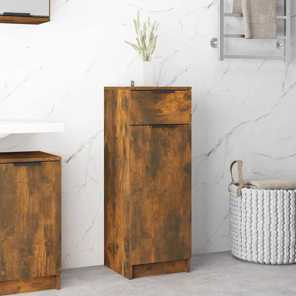 Badschrank Räuchereiche 32x34x90 cm