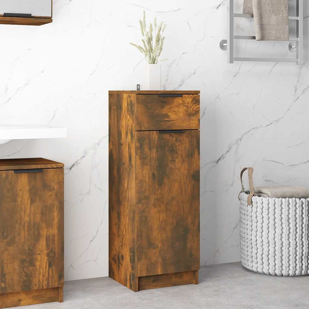 Badschrank Räuchereiche 32x34x90 cm