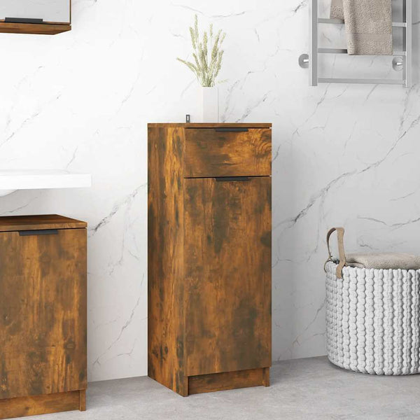 Badschrank Räuchereiche 32x34x90 cm