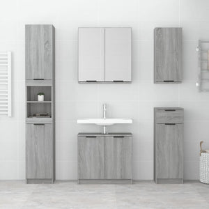 Wand Badschrank Grau Sonoma 32x20x67 cm