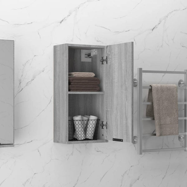 Wand Badschrank Grau Sonoma 32x20x67 cm
