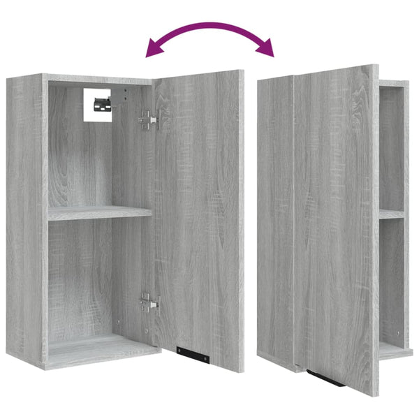 Wand Badschrank Grau Sonoma 32x20x67 cm